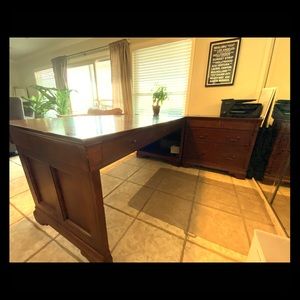 Desk with file drawers